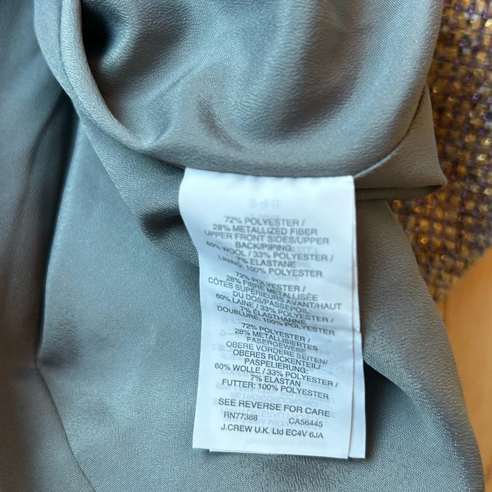 J. Crew Metallic Gray/Mixed Tweed Fit & Flare Dress Stretch E1568 Size 8